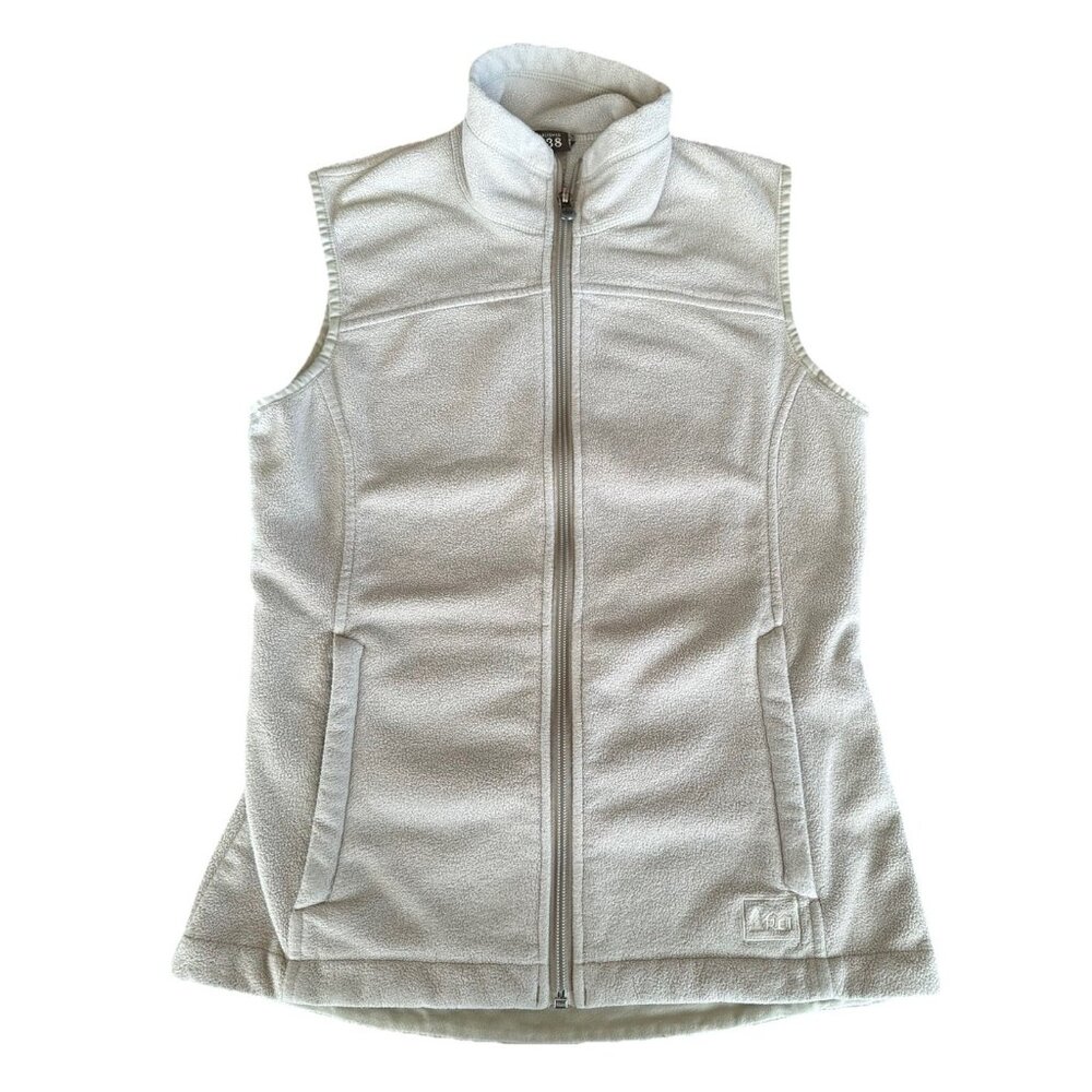 REI Vest Womens XS Sleeveless Casual Zip Pockets Outdoors Cream Hiking Gorpcore